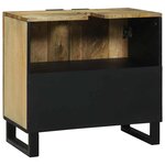 vidaXL Meuble Sous Lavabo avec étagère Marron  Noir 62 x 33 x 58 cm