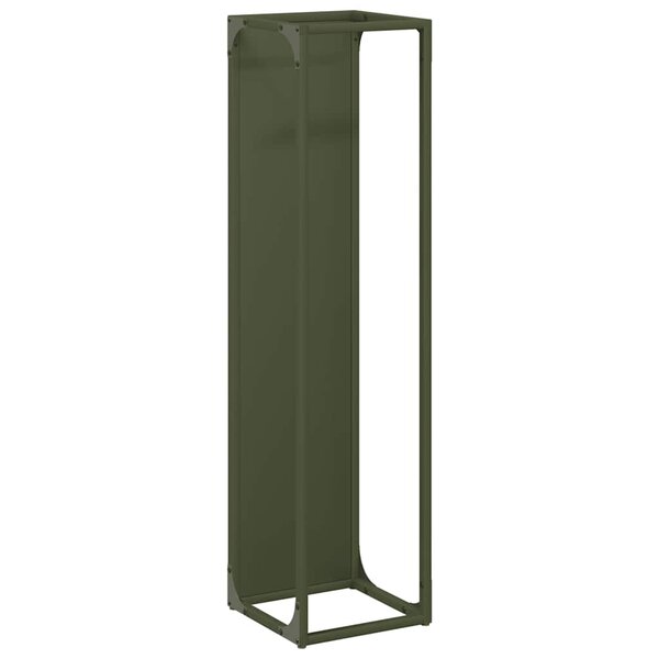 vidaXL Portant de bois chauffage vert olive 25x25x100 cm