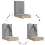 vidaXL Chaise longue double avec toit et rideaux beige résine tressée