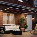 vidaXL Cadre de store manuel avec LEDs Bourgogne et Blanc 4 5 × 3 5 m