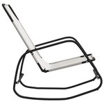 vidaXL Chaise longue à bascule crème acier et textilène