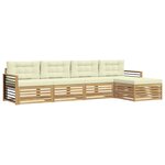 vidaXL Ensemble de canapés d'extérieur 5 pc Blanc et crème Polyester