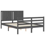 vidaXL Cadre de lit sans matelas gris bois massif