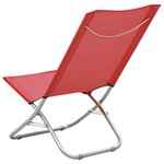 vidaXL Chaises de plage pliables lot de 2 Rouge Tissu
