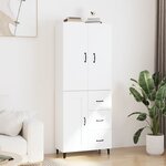 vidaXL Buffet haut Blanc 69 5x34x180 cm Bois d'ingénierie
