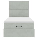 vidaXL Cadre de lit ottoman avec matelas gris clair 80x200 cm velours