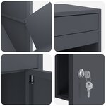 vidaXL Boîte de dépôt de colis Anthracite 41 x 38 x 103 cm Acier
