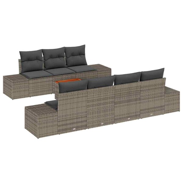 vidaXL Ensemble de canapé de jardin 8 Pièces Gris