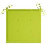 vidaXL Chaises de jardin avec coussins vert vif lot de 6 Bois de teck