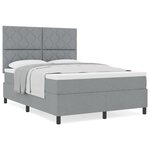 vidaXL Lit à ressorts avec matelas Gris clair 160 x 200 cm tissu