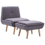 vidaXL Fauteuil sans accoudoirs avec repose-pied gris tissu