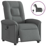vidaXL Fauteuil inclinable électrique Gris foncé Tissu