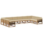 vidaXL Ensemble de canapés d'extérieur 10 pc Naturel et Beige