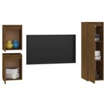 vidaXL Meubles TV 3 Pièces Marron miel Bois massif de pin