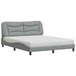 vidaXL Lit avec matelas Hvar gris clair 160x200 cm tissu