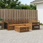 vidaXL Ensemble de canapés d'extérieur 5 Pièces Naturel