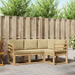 vidaXL Ensemble de canapés d'extérieur 4 Pièces Blanc et Beige