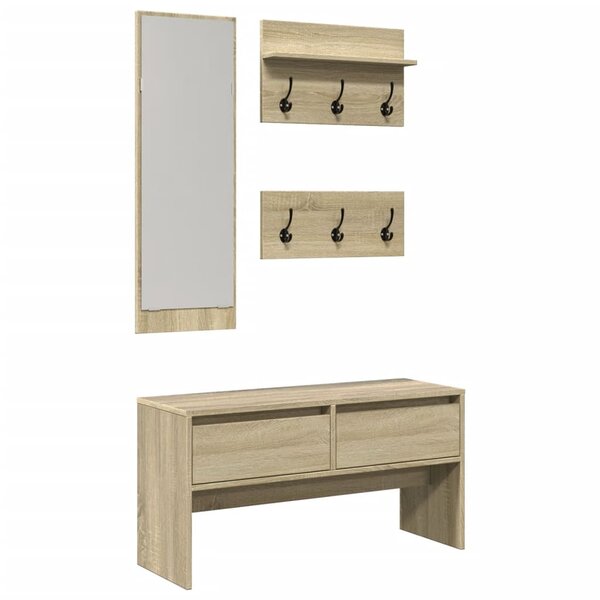 vidaXL Ensemble de meubles de couloir 4 Pièces chêne sonoma