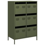 vidaXL Buffet haut vert olive 68x39x101 5 cm acier