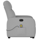 vidaXL Fauteuil inclinable de massage électrique gris nuage tissu