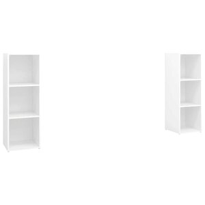 vidaXL Meubles TV 2 Pièces Blanc 107x35x37 cm Bois d'ingénierie