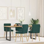 vidaXL Chaises à manger lot de 4 vert foncé tissu