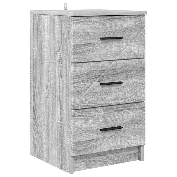 vidaXL Cabinet de chevet Sonoma gris 38 x 38 x 66 cm Bois d'ingénierie