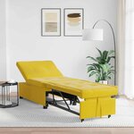 vidaXL Canapé-lit Jaune 67 x 194 x 38 cm Velours