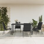 vidaXL Ensemble à manger de jardin 5 Pièces noir textilène et acier