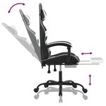 vidaXL Chaise de jeu avec repose-pied Noir et blanc Similicuir