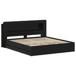 vidaXL Cadre de lit avec rangement Noir 180 x 200 cm Bois d'ingénierie