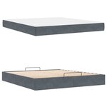 vidaXL Cadre de lit Gris foncé 180 x 200 cm Velours