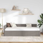 vidaXL Cadre de lit d'angle Taupe 80 cm x 200 cm tissu