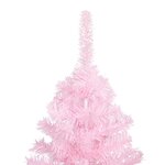 vidaXL Arbre de Noël artificiel pré-éclairé et boules rose 210 cm PVC