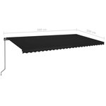 vidaXL Auvent manuel rétractable 600x350 cm Anthracite