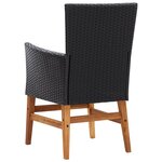 vidaXL Mobilier d'extérieur 9 Pièces Résine tressée et bois d'acacia Noir