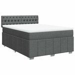vidaXL Sommier à lattes de lit avec matelas Gris foncé 140x190cm Tissu