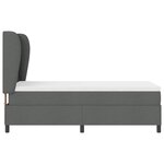 vidaXL Lit à ressorts avec matelas Gris Foncé 90x200 cm en tissu