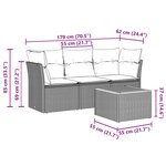 vidaXL Salon de jardin avec coussins 4Pièces mélange beige résine tressée