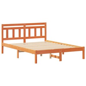 vidaXL Cadre de lit avec tête de lit Marron Bois massif en pin