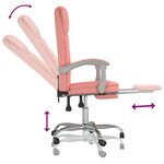 vidaXL Fauteuil inclinable de bureau Rose Similicuir