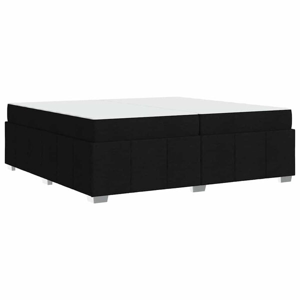 vidaXL Cadre de lit avec matelas Noir 200 x 200 cm tissu