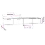 vidaXL Armoires murales 2 Pièces Noir 68x30x20 cm Bois d'ingénierie