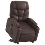 vidaXL Fauteuil inclinable de massage Marron Similicuir
