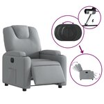 vidaXL Fauteuil inclinable électrique Gris clair Tissu