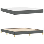 vidaXL Lit à ressorts avec matelas Gris foncé 180 x 200 cm tissu