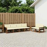 vidaXL Ensemble de canapés d'extérieur 7 Pièces Naturel et Crème