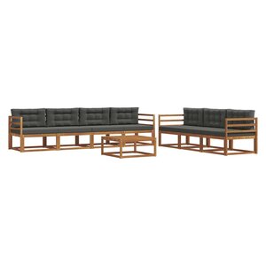 vidaXL Ensemble de canapés d'extérieur 8 Pièces Naturel et Anthracite