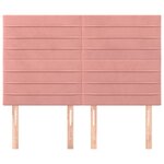vidaXL Tête de lit Rose 144x5x118/128 cm Velours