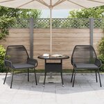 vidaXL Chaises de jardin lot de 2 avec coussins noir résine tressée